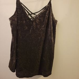 Green velvet tank top